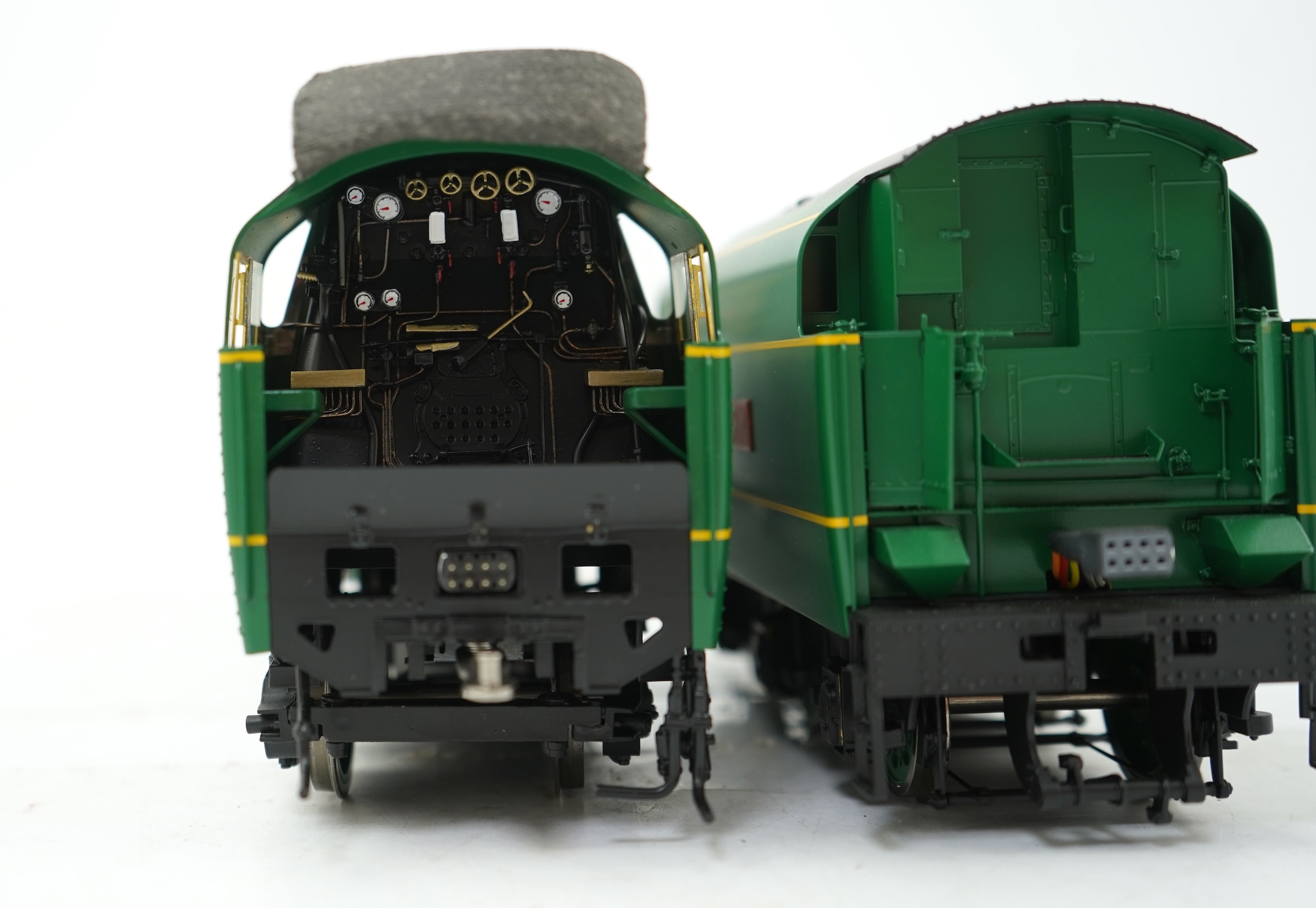 An 0 Gauge Golden Age Models Ltd by F C Models, model of a Southern Railway Merchant Navy Class Channel Packet 21C1, 4-6-2 tender locomotive, powered for two rail operation, with original box and operating instructions.
